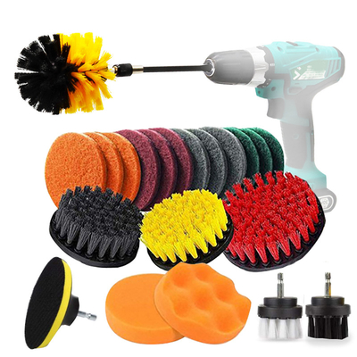 22pcs Bor Sikat Lampiran Set Scrub Bantalan Spons Power Scrubber Sikat