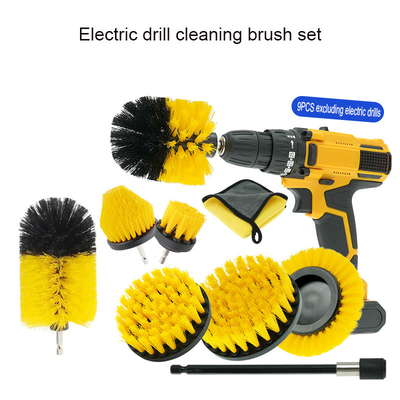 PP Bristle Material Pengeboran Listrik Pembersih Sikat 9pcs