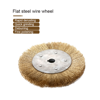 Industri Abrasive Stainless Steel Wire Brush Polishing Wheel Flat Hole