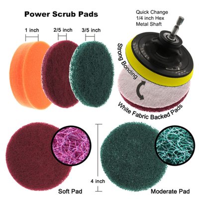 22pcs Bor Sikat Lampiran Set Scrub Bantalan Spons Power Scrubber Sikat