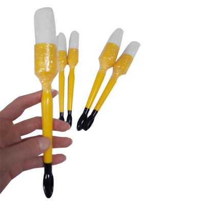PBT Putih Plastik Rambut Interior Alat pembersih Mobil Detail Sikat 5 PCS Set