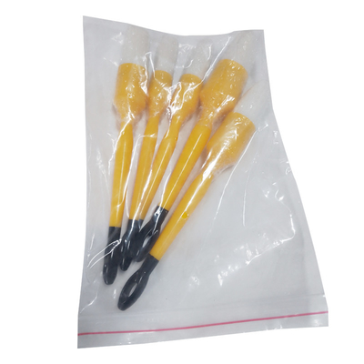 Yellow Handle Boar Bristle Car Cleaning Brush Car Detailing Brush 5 Pcs Set