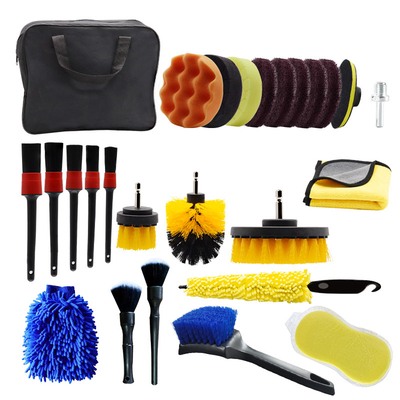26 Pcs Mobil Detailing Kit Internal dan External Mobil Tool Kit Bor Pembersih Sikat Set
