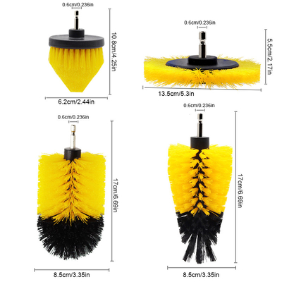 Jual panas 4pcs putar dill bulat soft bristle sikat cuci mobil
