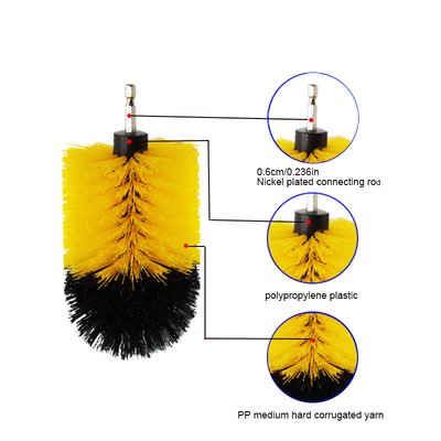 Jual panas 4pcs putar dill bulat soft bristle sikat cuci mobil