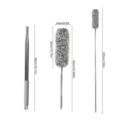 Pembersih Ekstra Panjang Fan Langit-langit Blinds Microfiber Dust Brush Dengan tiang yang dapat diperpanjang