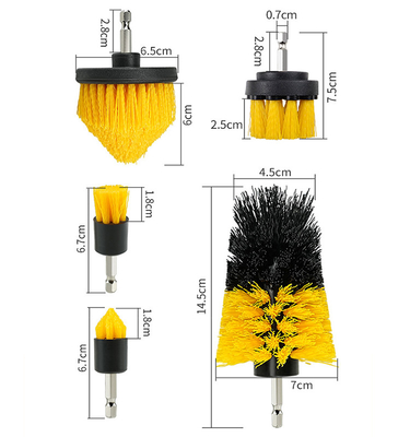 Populer Kuning Lembut Bristles 5 Piece Bor Pembersih Set Sikat