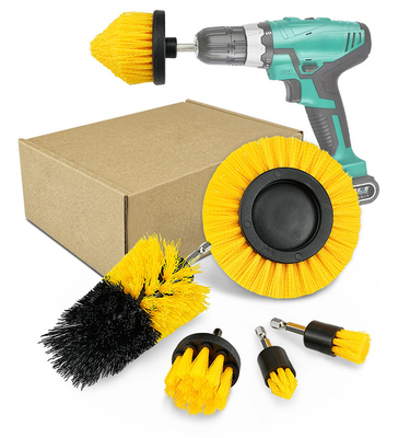 Populer Kuning Lembut Bristles 5 Piece Bor Pembersih Set Sikat