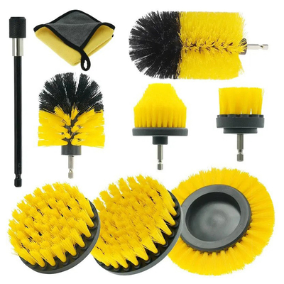 PP Bristle Material Pengeboran Listrik Pembersih Sikat 9pcs