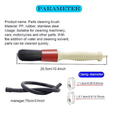 Hard PBT Brush Parts Washing Brush Set Heavy Oil Stain Cleaning Brush dengan selang