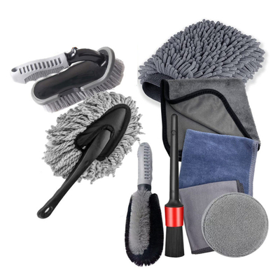 Car Wash Brush 9-Piece Car Tire Brush Hub Brush Dienkripsi Cuci Sarung Tangan