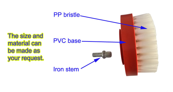 PP Bristle Nylon Electric Bor Scrub Brush Pegangan Plastik 4 Inch